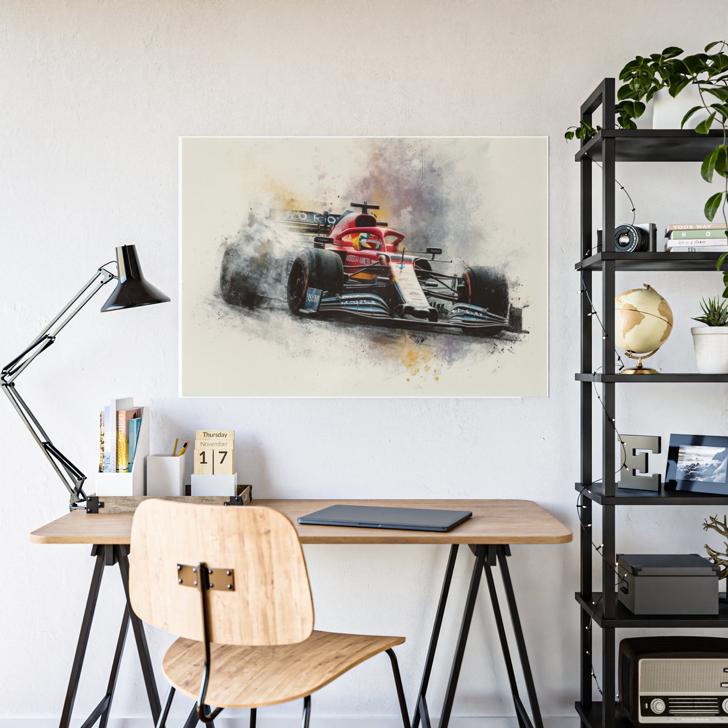 F1 Racing Car Wall Art Glossy Poster