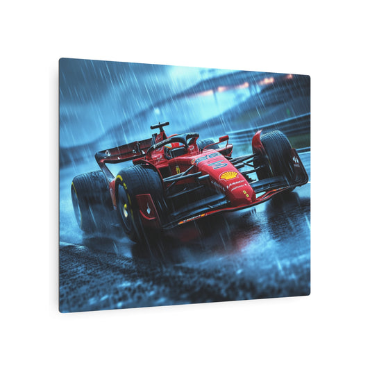 Ferrari Pushing Through The Rain -Metal Art