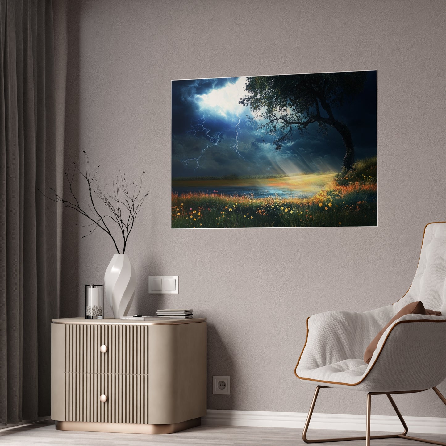 Stormy Landscape - Glossy Poster