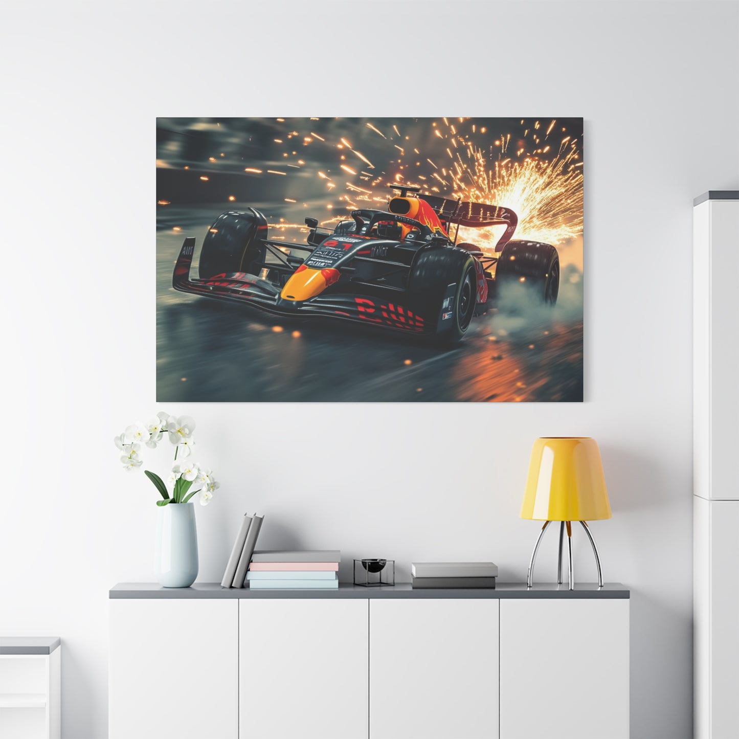 Raging Bull with Sparks - Canvas Print