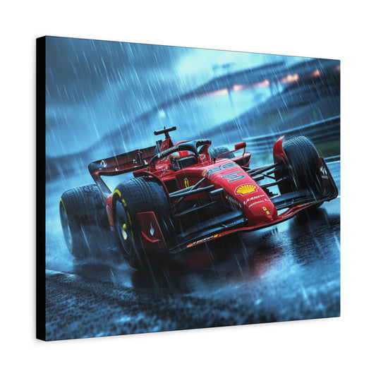 Ferrari Pushing Through the Rain - Canvas Print