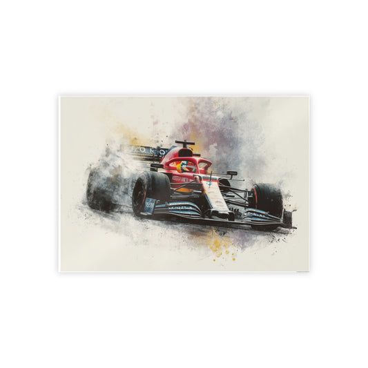 F1 Racing Car Wall Art Glossy Poster
