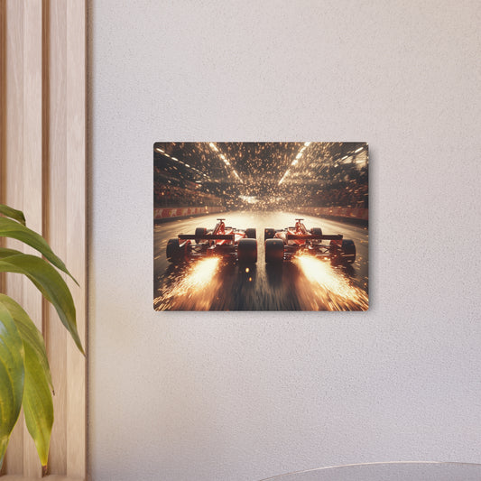Race Cars Starting Line - Metal Art Sign
