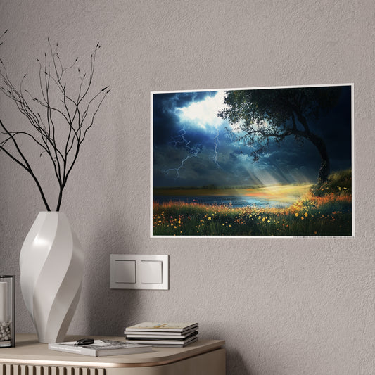 Stormy Landscape - Glossy Poster