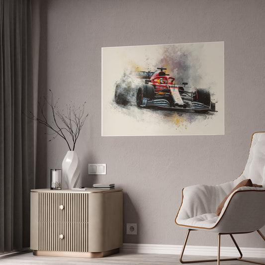 F1 Racing Car Wall Art Glossy Poster