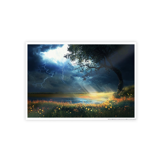 Stormy Landscape - Glossy Poster